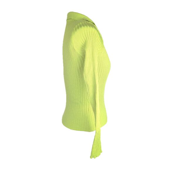 NEW Lime Green Ribbed Knit Top - Picture 3 of 5